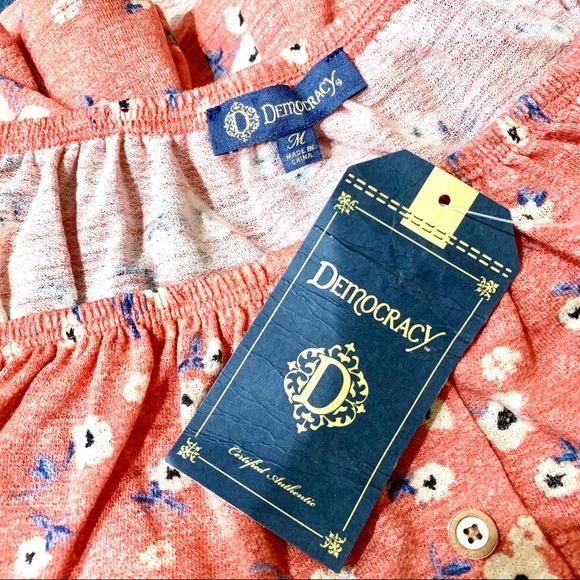 Democracy off the shoulder floral top M - Picture 6 of 9